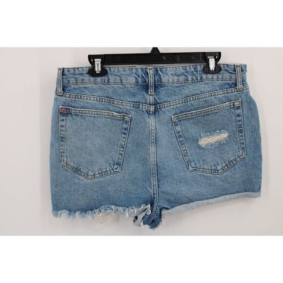 BDG SUMMER CUTOFF Urban Outfitters High Rise Cheeky Jean Shorts Frayed Hem Sz 32 - Picture 6 of 10